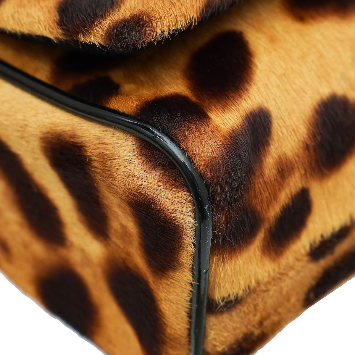 Dolce & Gabbana Bicolor Leopard Calf Hair Miss Charles Flap Bag