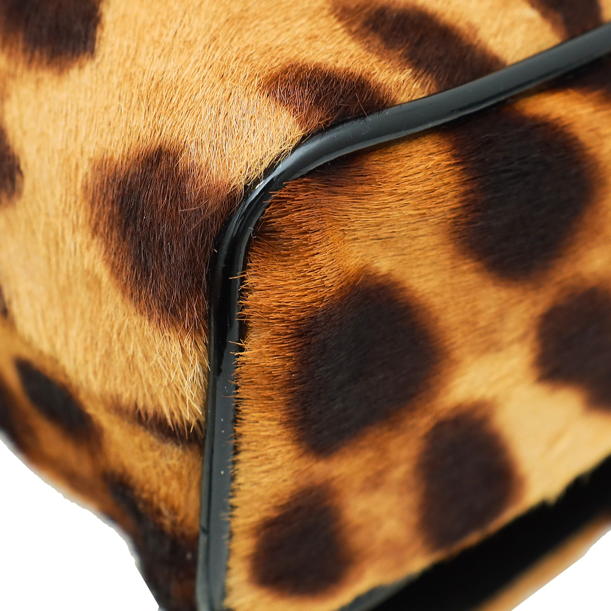 Dolce & Gabbana Bicolor Leopard Calf Hair Miss Charles Flap Bag