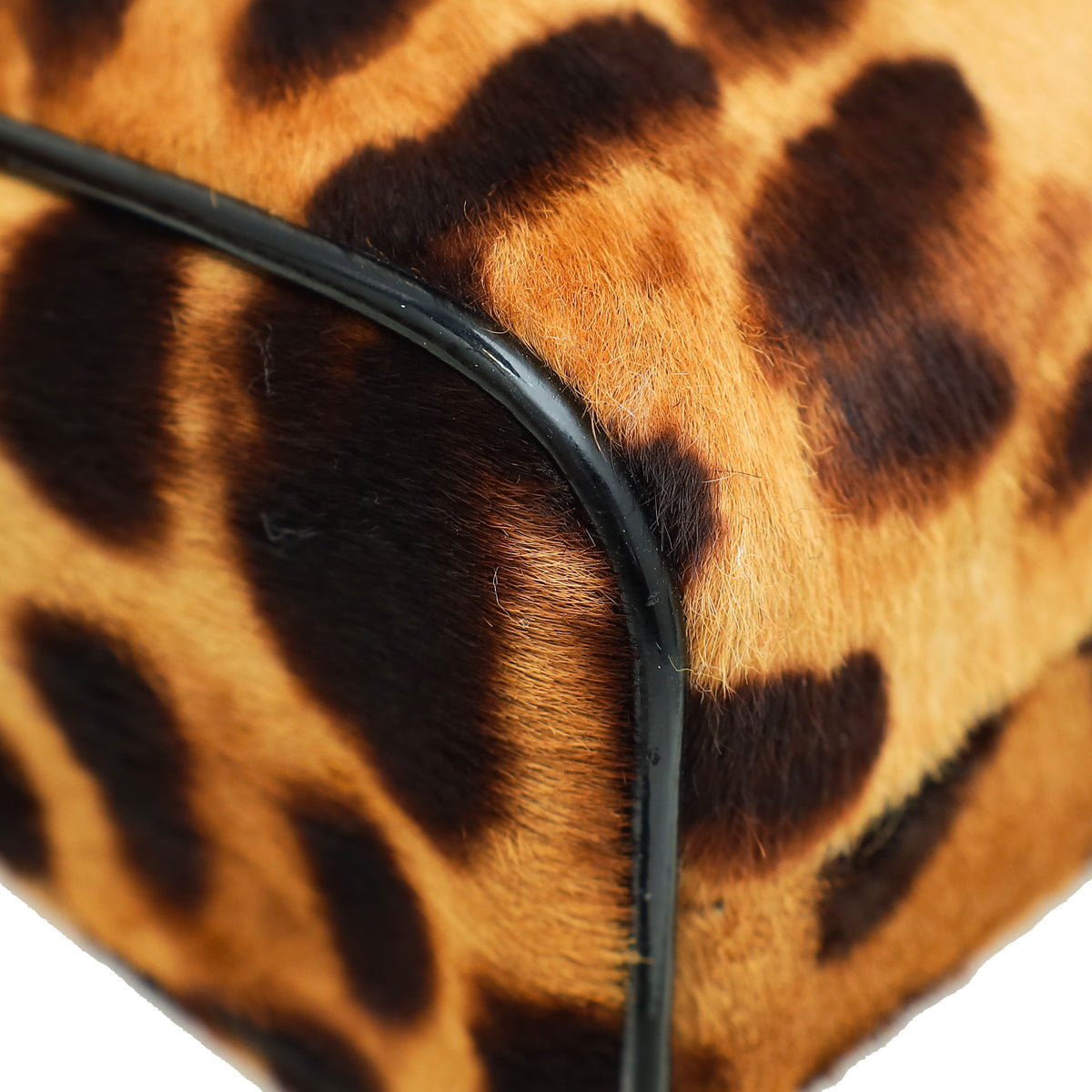 Dolce & Gabbana Bicolor Leopard Calf Hair Miss Charles Flap Bag