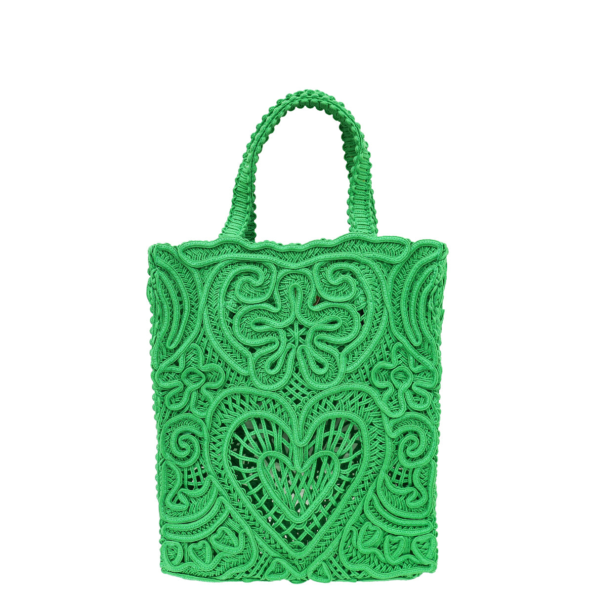 Dolce & Gabbana Green Small Cordonetto Lace Beatrice Tote Bag-Dolce & Gabbana-THE CLOSET
