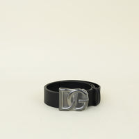 Dolce & Gabbana Black Crossover DG Buckle Belt 38