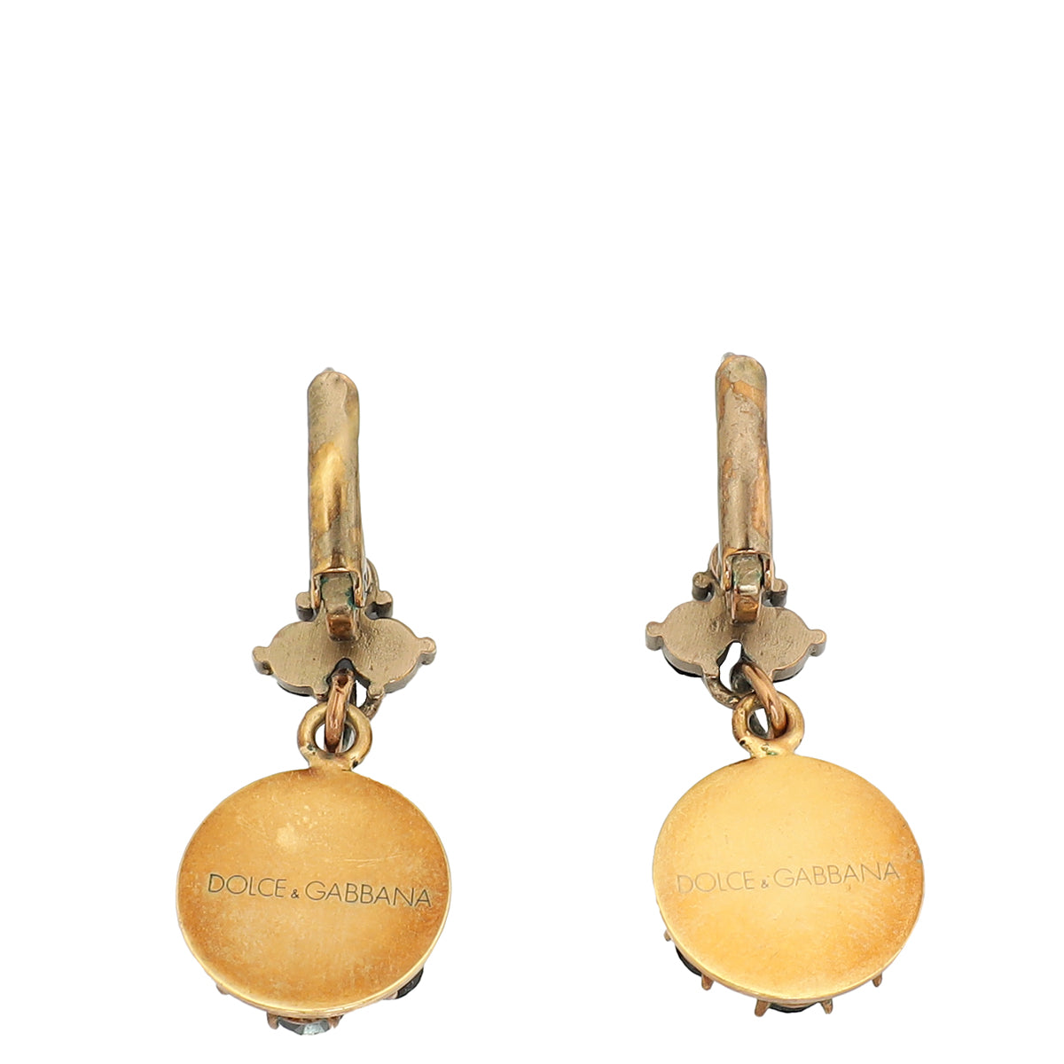 Dolce & Gabbana Black Crystal Flower Drop Earrings-Dolce & Gabbana-THE CLOSET