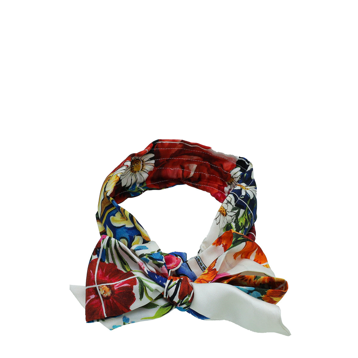 Dolce & Gabbana Multicolor Floral Print Twill Headband