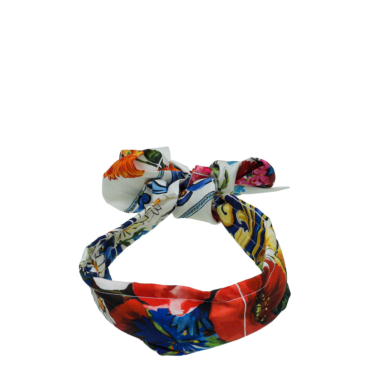Dolce & Gabbana Multicolor Floral Print Twill Headband