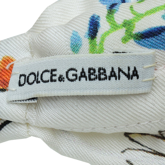 Dolce & Gabbana Multicolor Floral Print Twill Headband