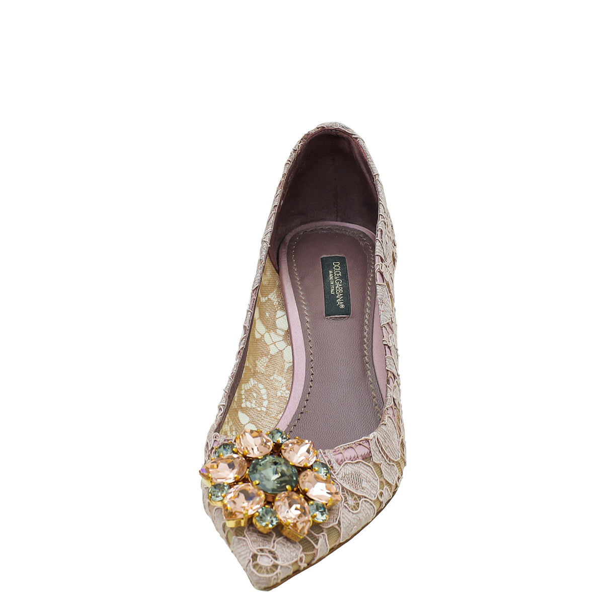 Dolce & Gabbana Pale Lilac Bellucci Lace Embellished Pump 36-Dolce & Gabbana-THE CLOSET