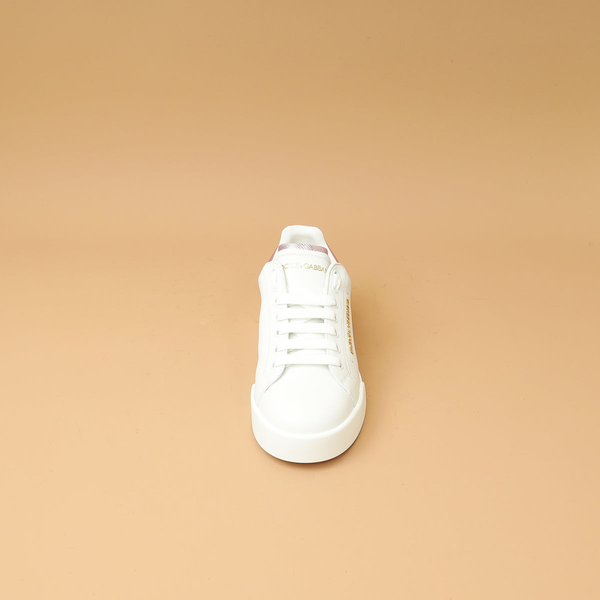 Dolce & Gabbana Bicolor Pearl-Detail Portofino Sneakers 37-Dolce & Gabbana-THE CLOSET