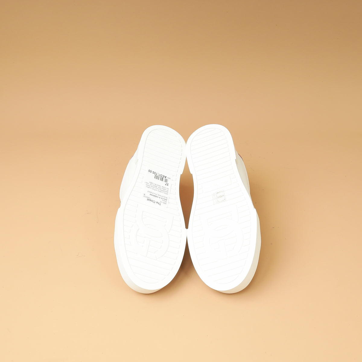 Dolce & Gabbana Bicolor Pearl-Detail Portofino Sneakers 37-Dolce & Gabbana-THE CLOSET