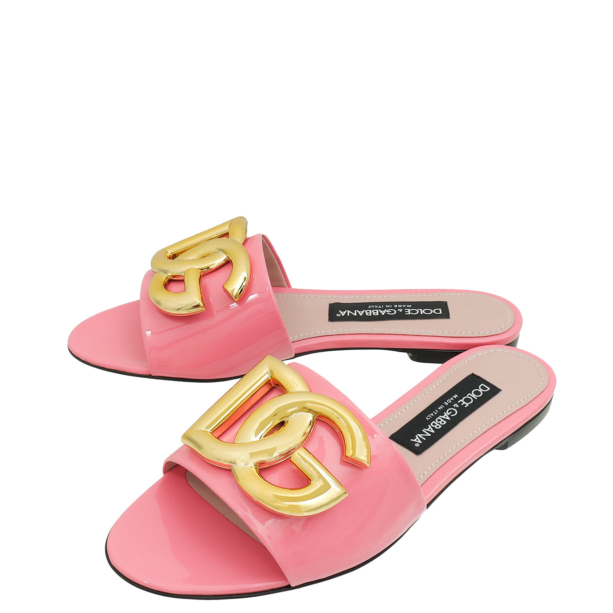 Dolce & Gabbana Pink DG Logo Slide Sandals 38