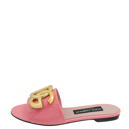 Load image into Gallery viewer, Dolce &amp;amp; Gabbana Pink DG Logo Slide Sandals 38

