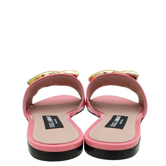 Load image into Gallery viewer, Dolce &amp;amp; Gabbana Pink DG Logo Slide Sandals 38
