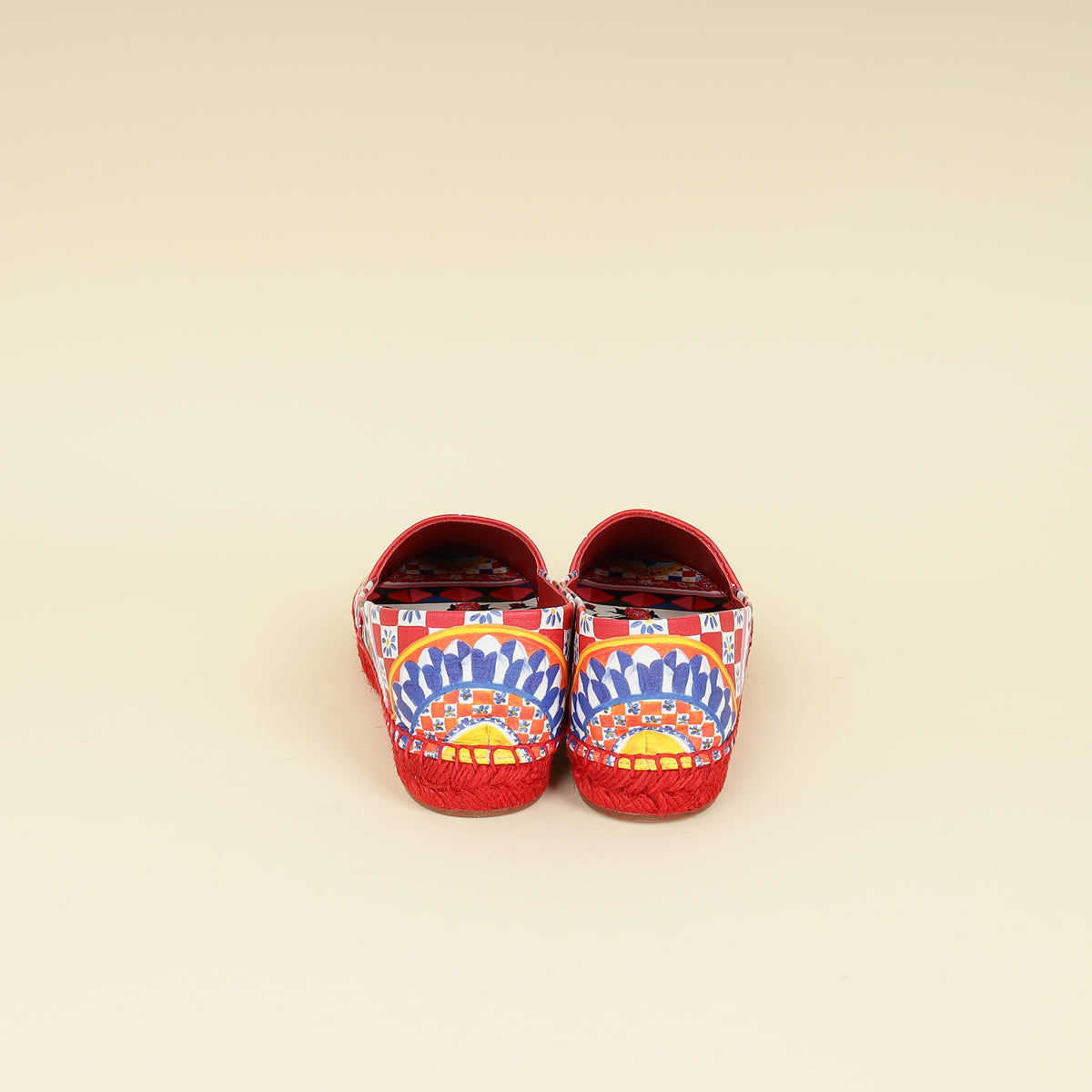Dolce & Gabbana Red Multicolor Majolica Print Espadrille 39-Dolce & Gabbana-THE CLOSET