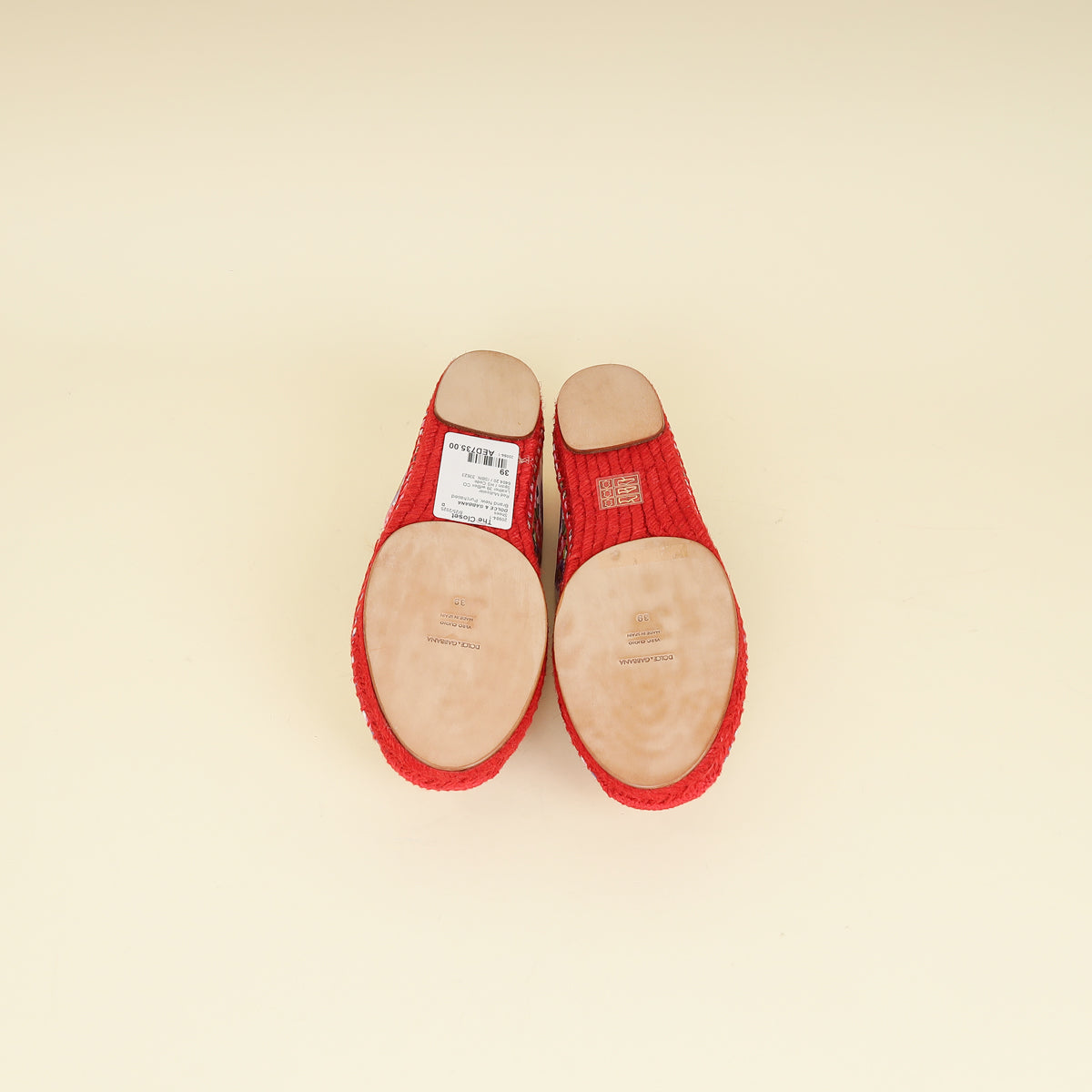Dolce & Gabbana Red Multicolor Majolica Print Espadrille 39-Dolce & Gabbana-THE CLOSET