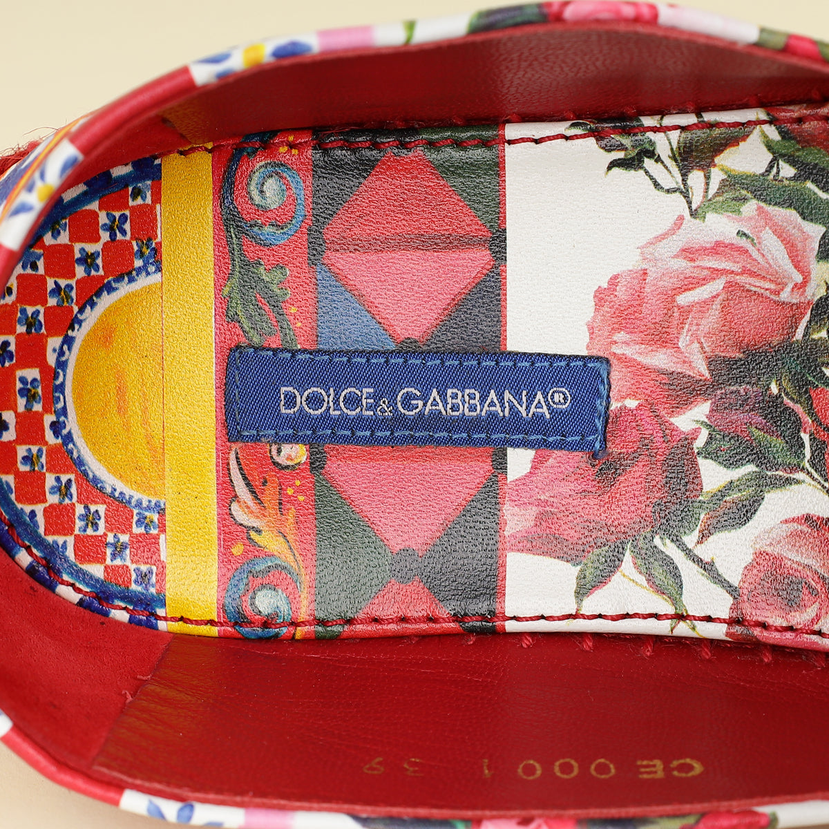 Dolce & Gabbana Red Multicolor Majolica Print Espadrille 39-Dolce & Gabbana-THE CLOSET