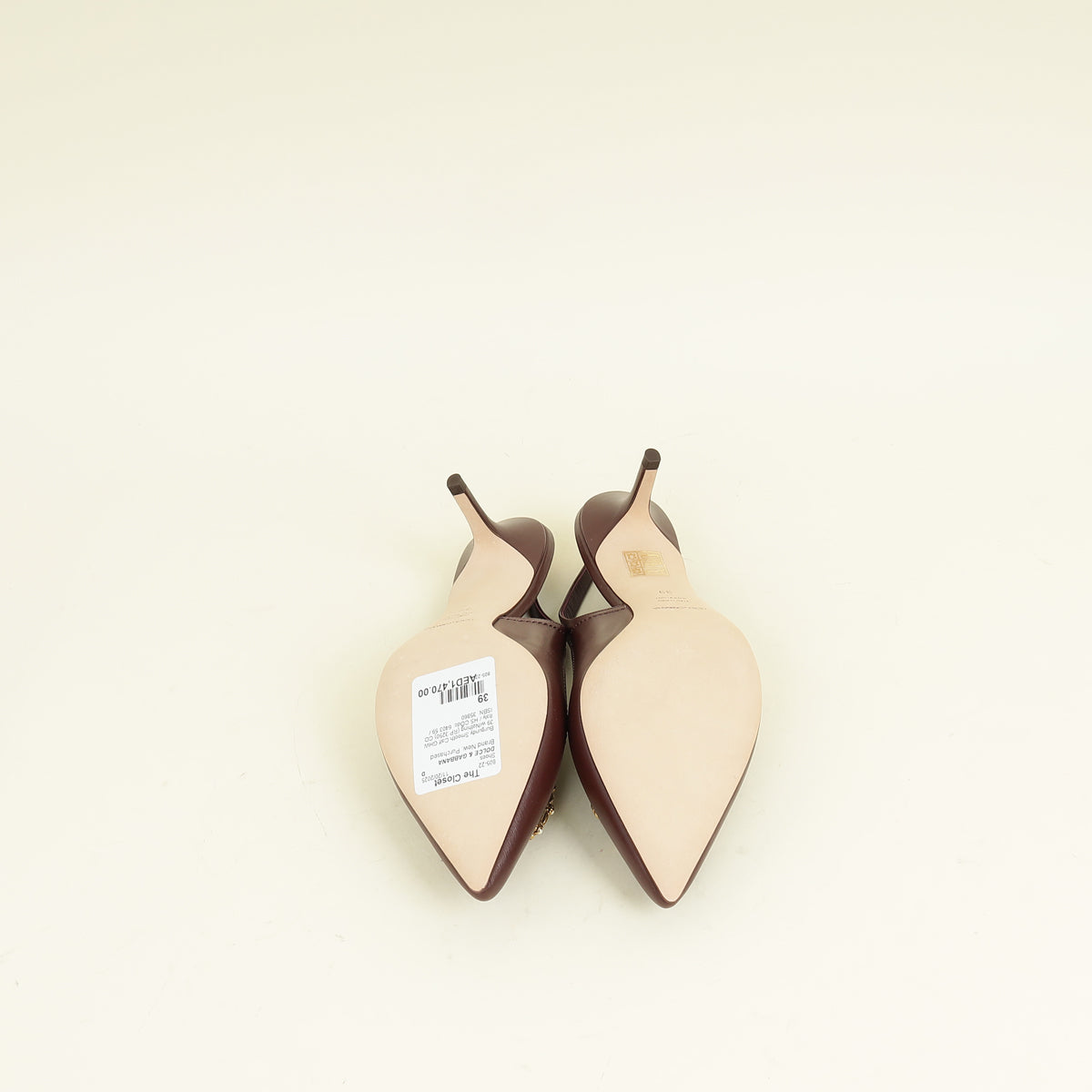 Dolce & Gabbana Burgundy DG Amore Slingback Pumps 39