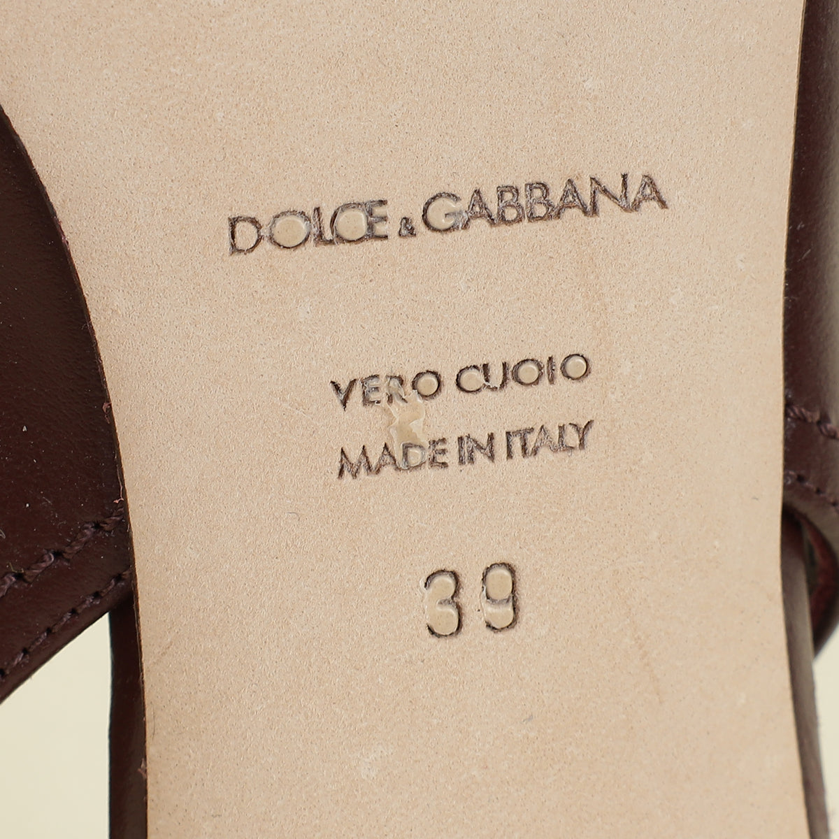 Dolce & Gabbana Burgundy DG Amore Slingback Pumps 39
