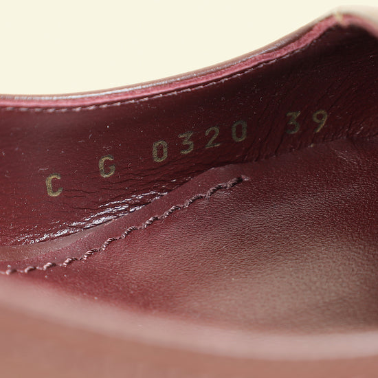 Dolce & Gabbana Burgundy DG Amore Slingback Pumps 39