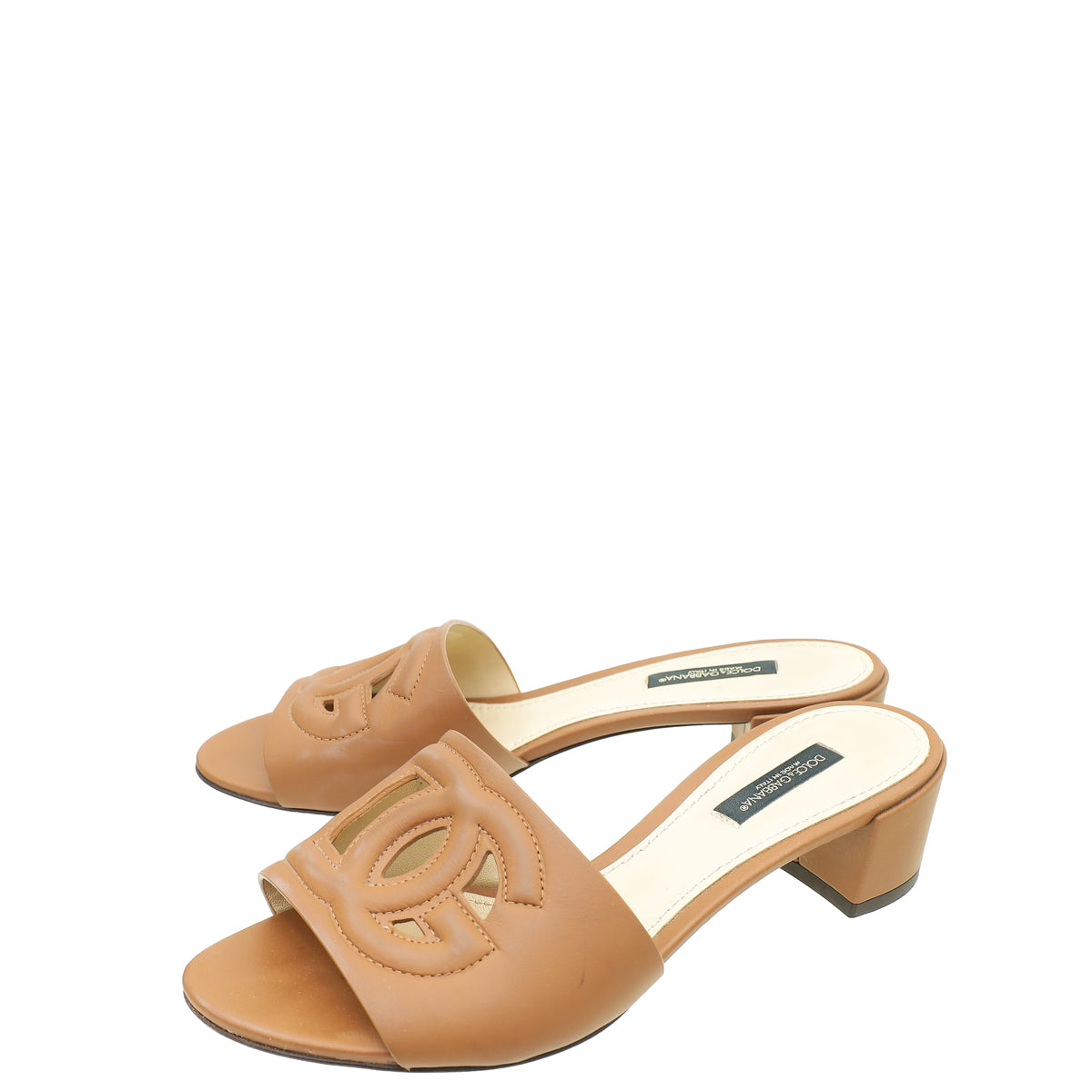 Dolce & Gabbana Brown DG Cut Out Mules 35.5-Dolce & Gabbana-THE CLOSET