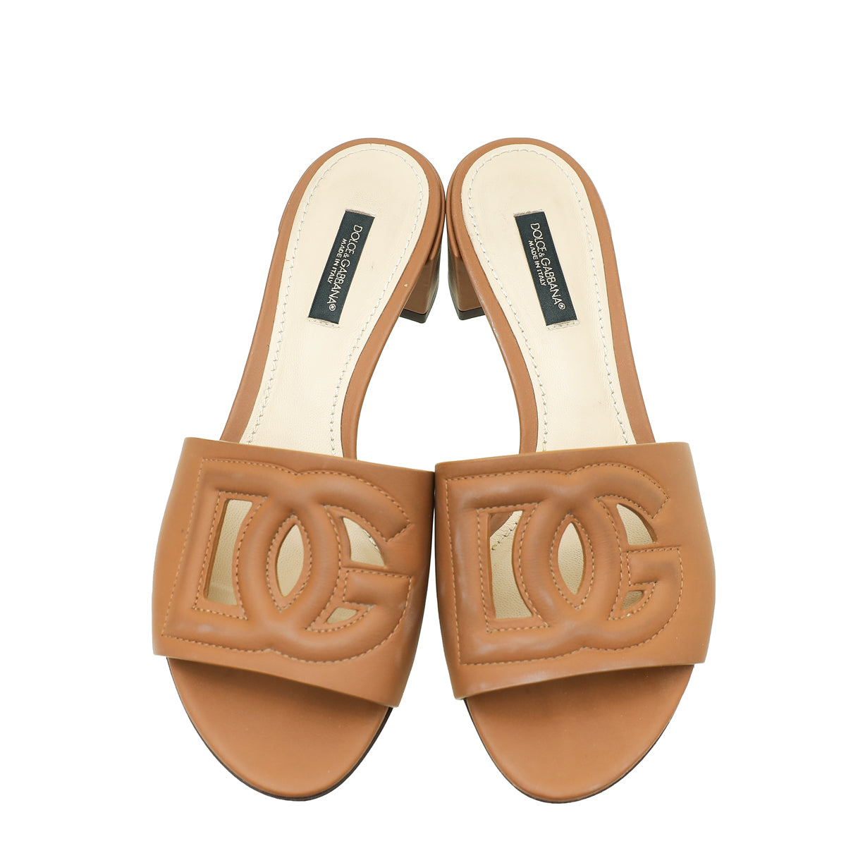 Dolce & Gabbana Brown DG Cut Out Mules 35.5