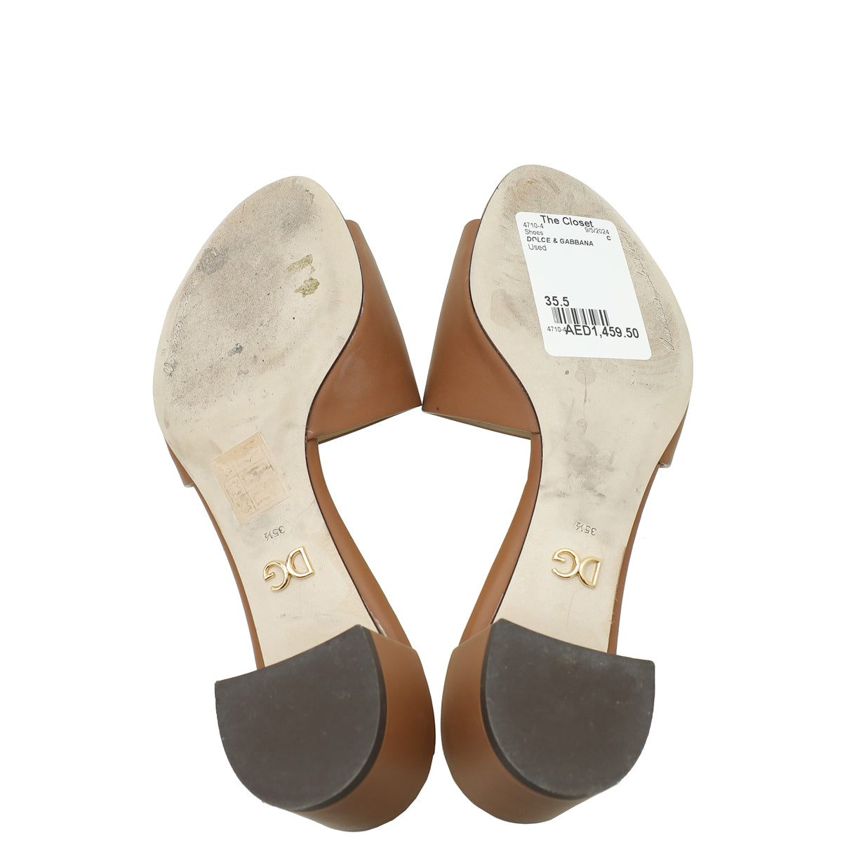 Dolce & Gabbana Brown DG Cut Out Mules 35.5