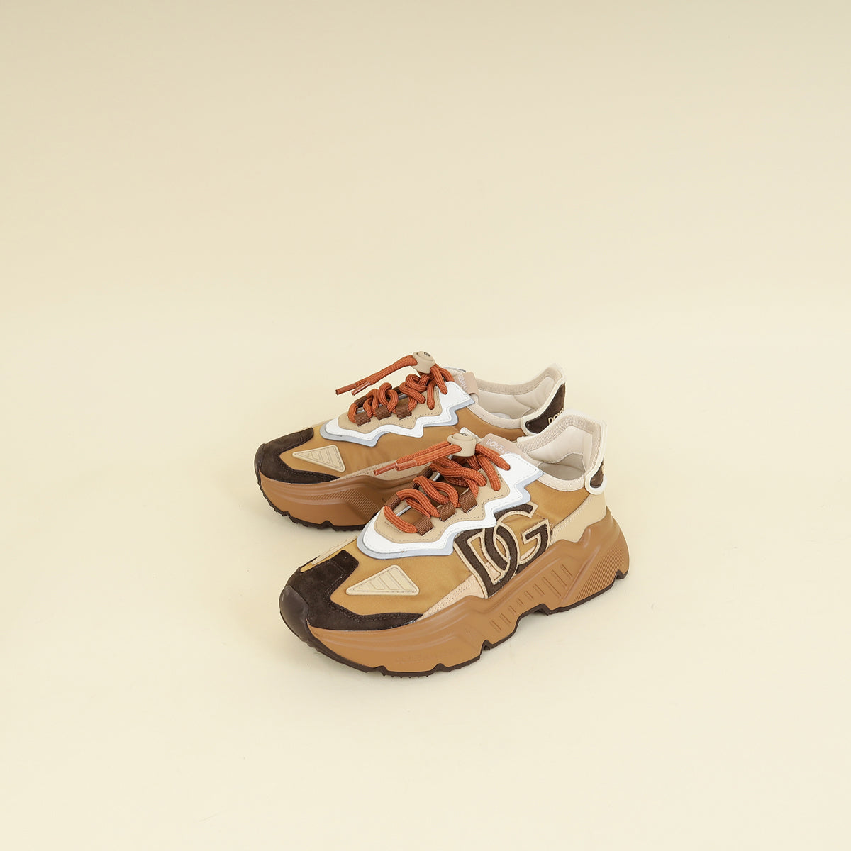 Dolce & Gabbana Brown Multicolor DG Logo Daymaster Sneakers 36-Dolce & Gabbana-THE CLOSET