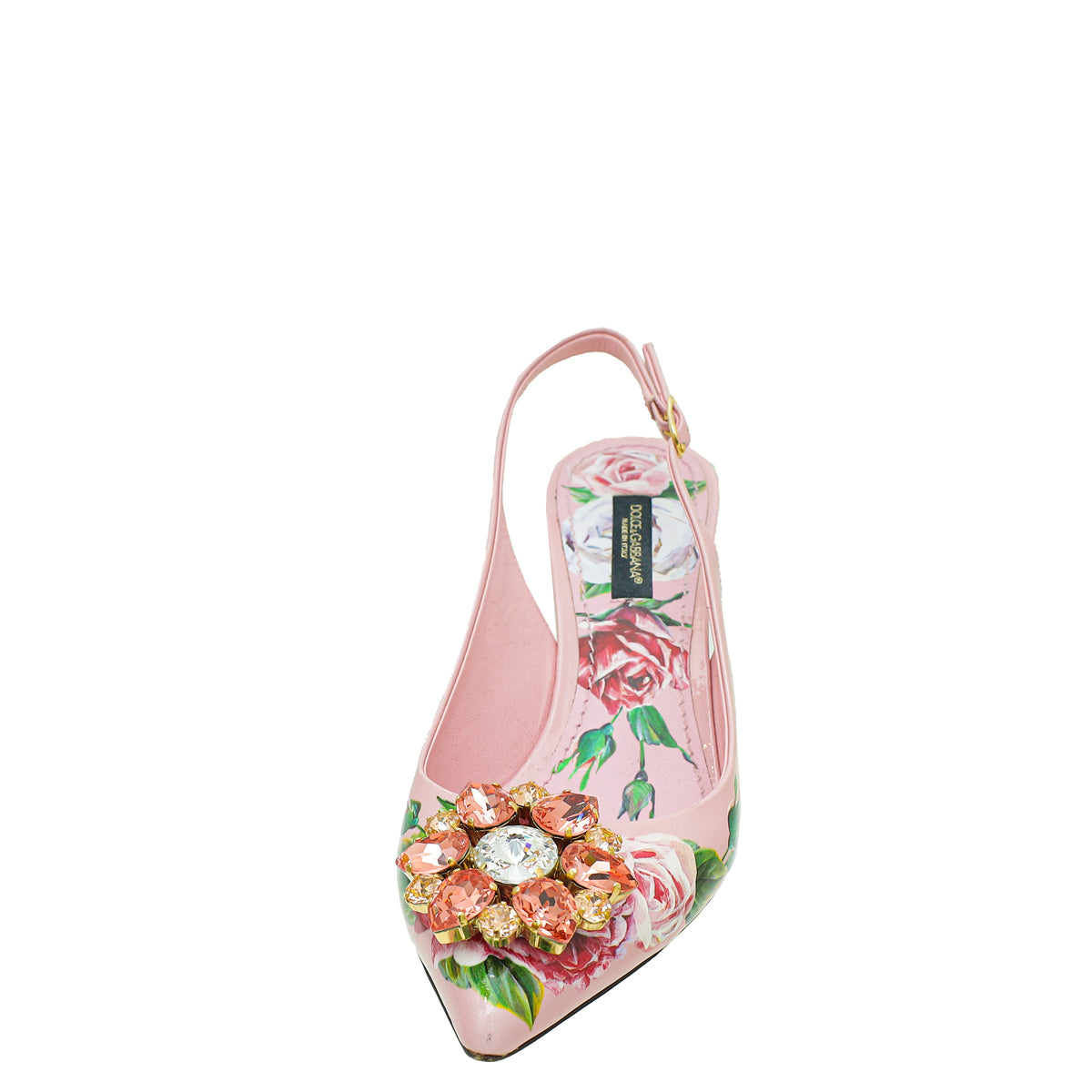 Dolce & Gabbana Pink Bellucci Floral Print Slingback 36