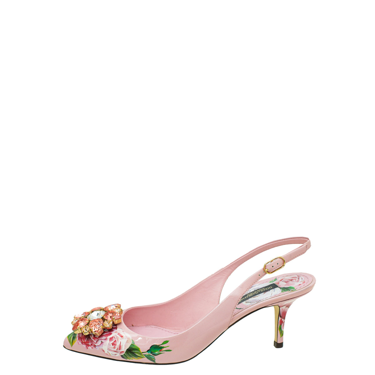 Dolce & Gabbana Pink Bellucci Floral Print Slingback 36