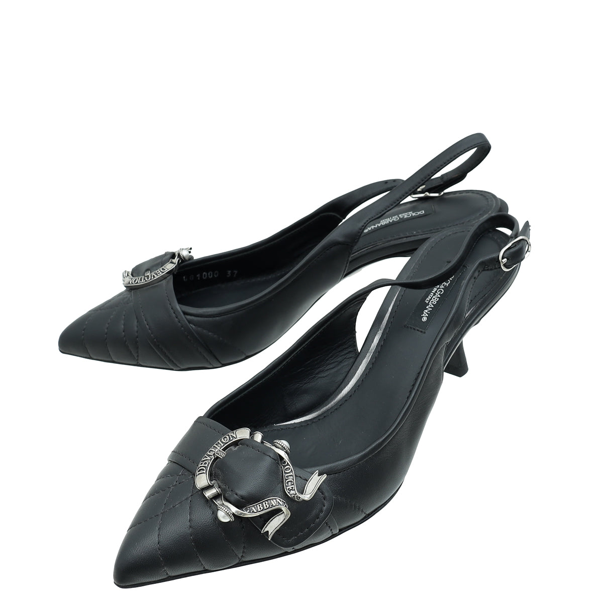 Dolce & Gabbana Black Devotion Slingback 37-Dolce & Gabbana-THE CLOSET
