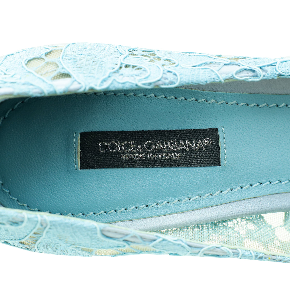 Dolce & Gabbana Blue Bellucci Lace Embellished Pump 37