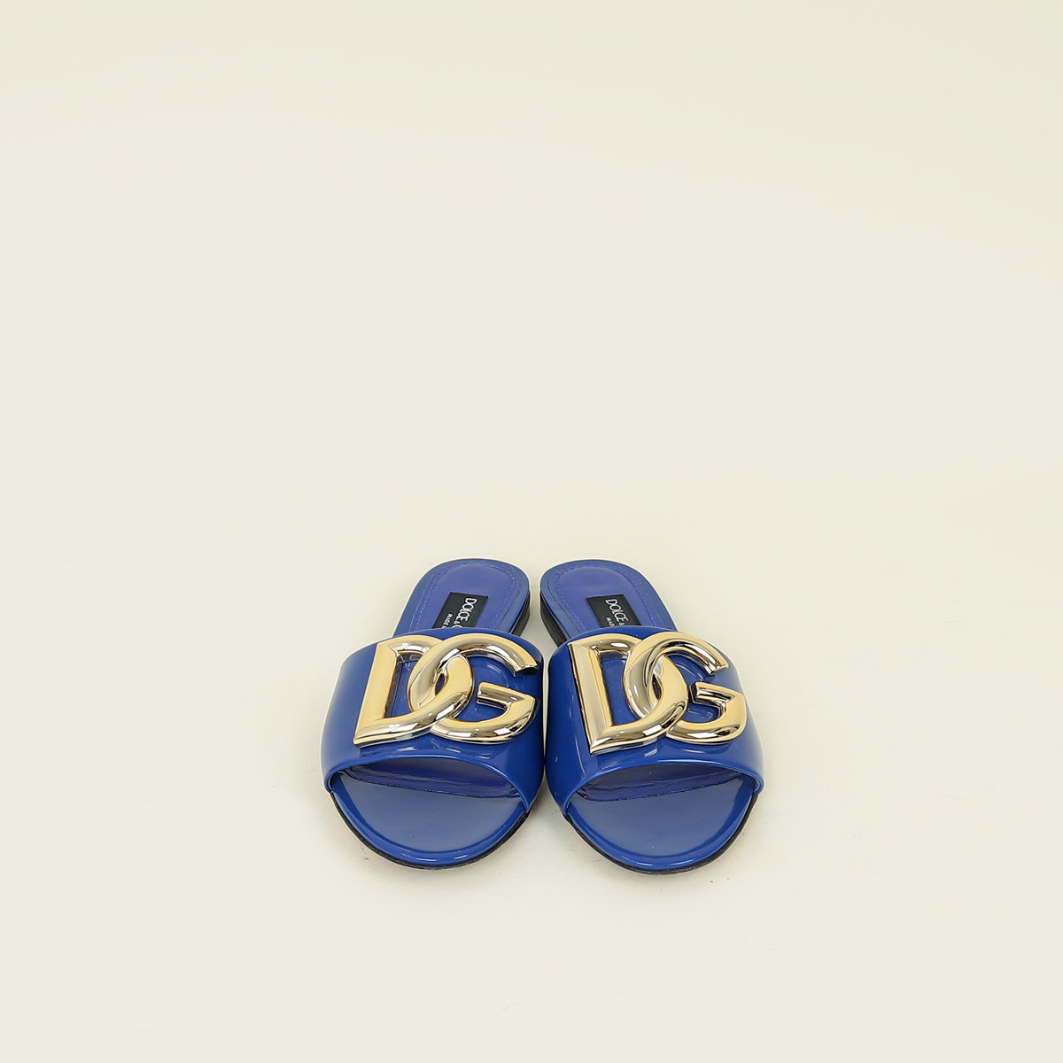 Dolce & Gabbana Blue DG Logo Flat Slide Sandals 37 – THE CLOSET