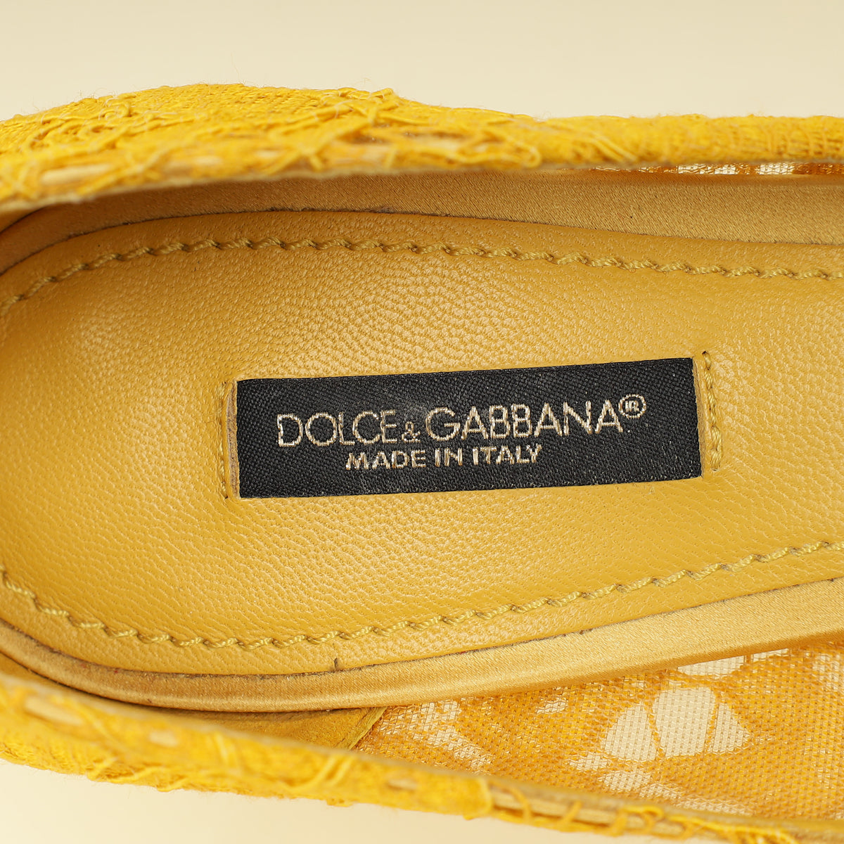 Dolce & Gabbana Yellow Bellucci Crystal Lace Pumps 37-Dolce & Gabbana-THE CLOSET