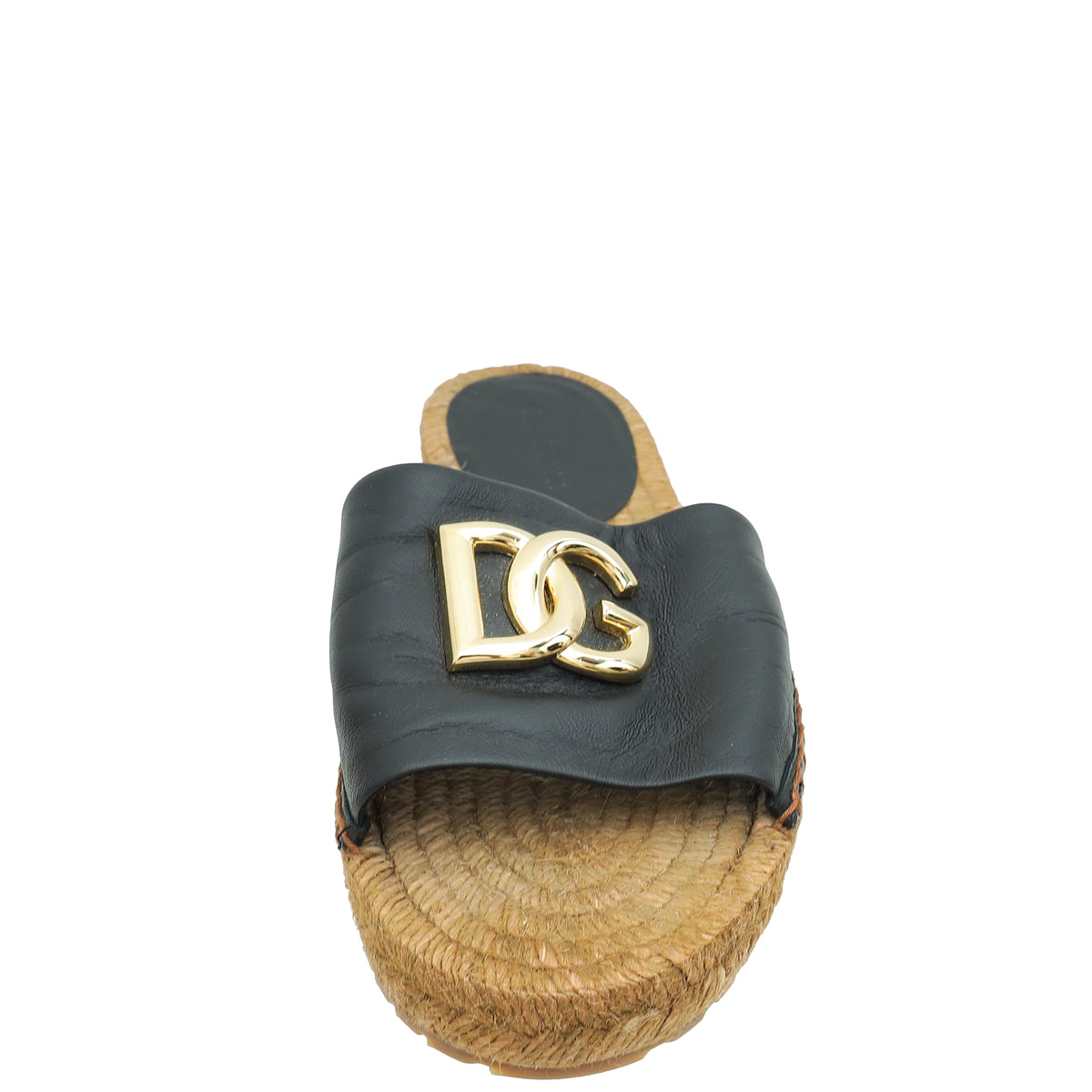 Dolce & Gabbana Black DG Logo Espadrille Slides 38-Dolce & Gabbana-THE CLOSET