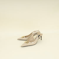 Dolce & Gabbana Beige Lollo 60 Slingback Pumps 38