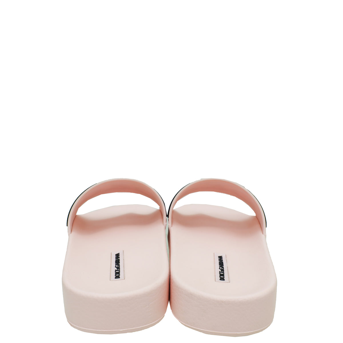 Dolce & Gabbana Light Pink Logo Print Rubber Slide Sandal 38