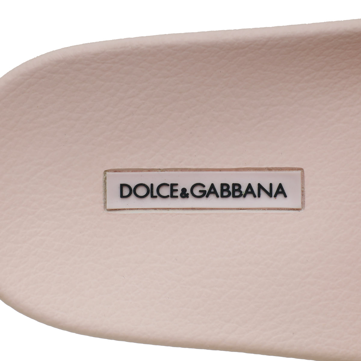 Dolce & Gabbana Light Pink Logo Print Rubber Slide Sandal 38