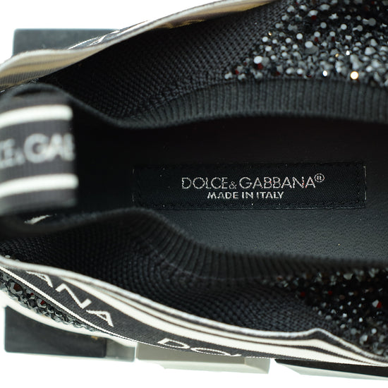 Dolce & Gabbana Black Sorrento Studs Embellished Sneaker 38