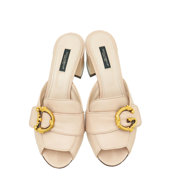 Dolce & Gabbana Nude Keira Mules 38