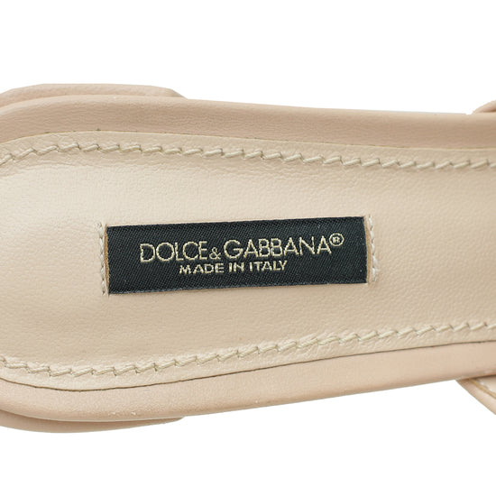 Dolce & Gabbana Nude Keira Mules 38