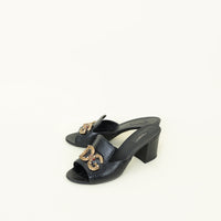 Dolce & Gabbana Black DG Amore Heeled Mules 39