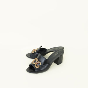 Dolce & Gabbana Black DG Amore Heeled Mules 39
