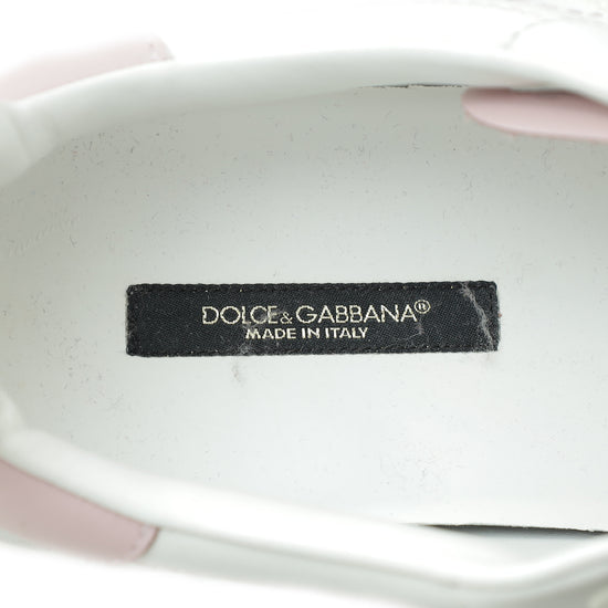 Dolce & Gabbana Bicolor Portofino Velcro Logo Sneakers 39