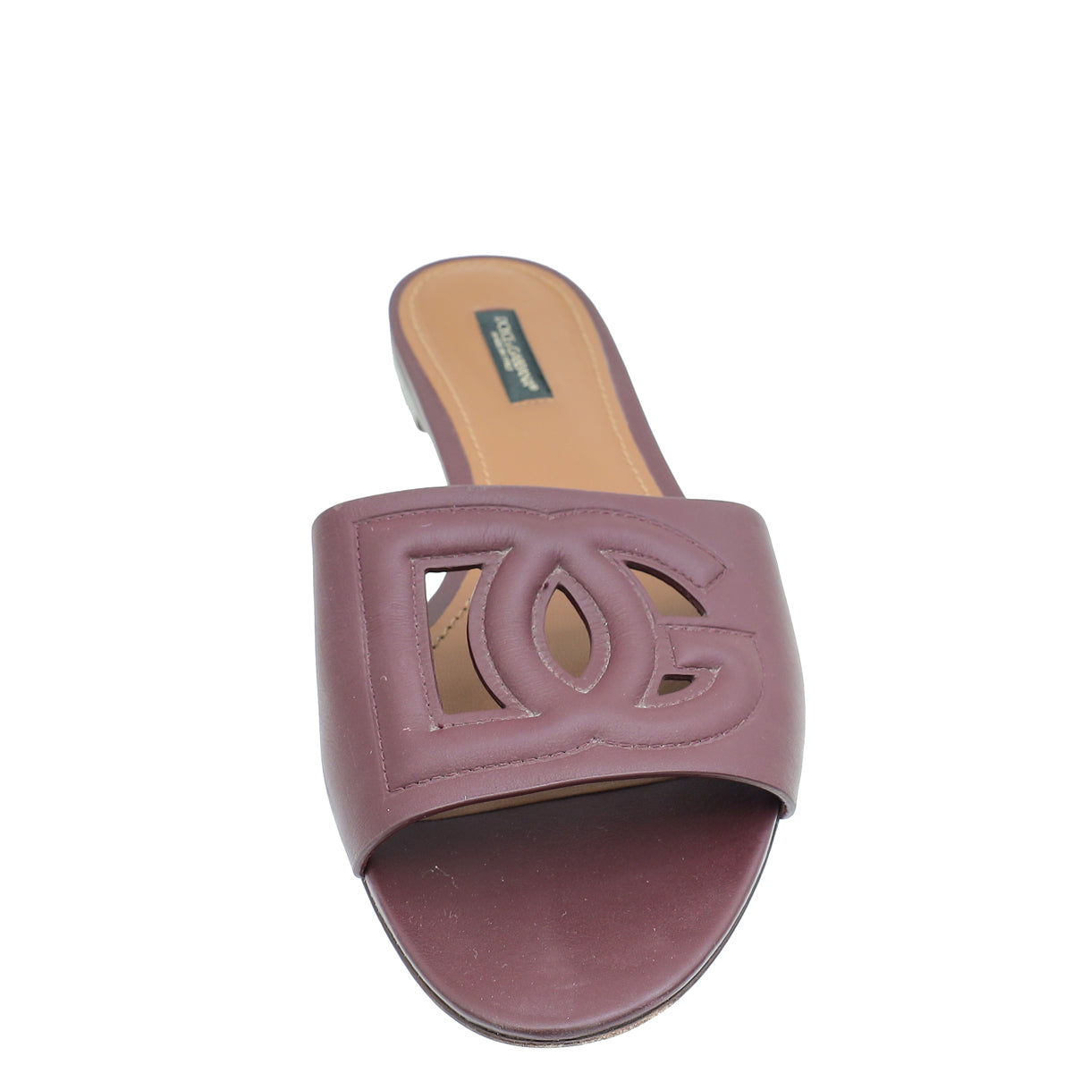 Dolce & Gabbana Burgundy Bianca Logo Slide Sandals 39-Dolce & Gabbana-THE CLOSET