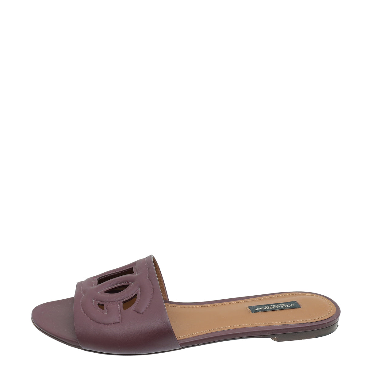 Dolce & Gabbana Burgundy Bianca Logo Slide Sandals 39-Dolce & Gabbana-THE CLOSET