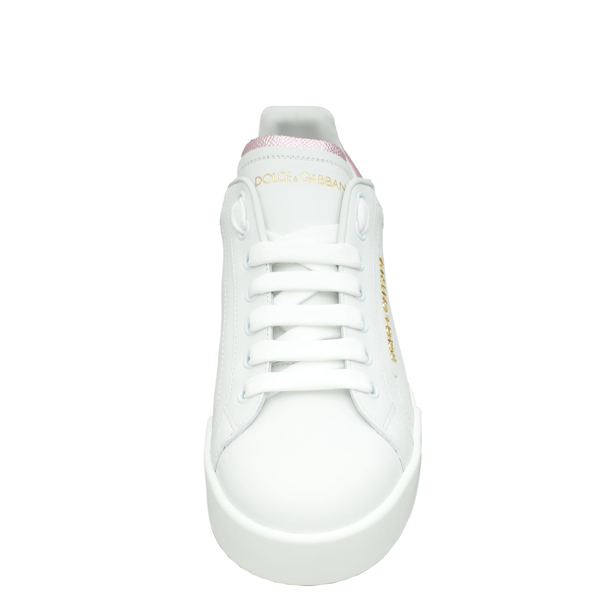 Dolce & Gabbana Bicolor Pearl-Detail Portofino Sneakers 40
