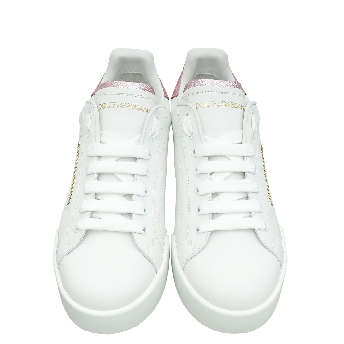 Dolce & Gabbana Bicolor Pearl-Detail Portofino Sneakers 40-Dolce & Gabbana-THE CLOSET