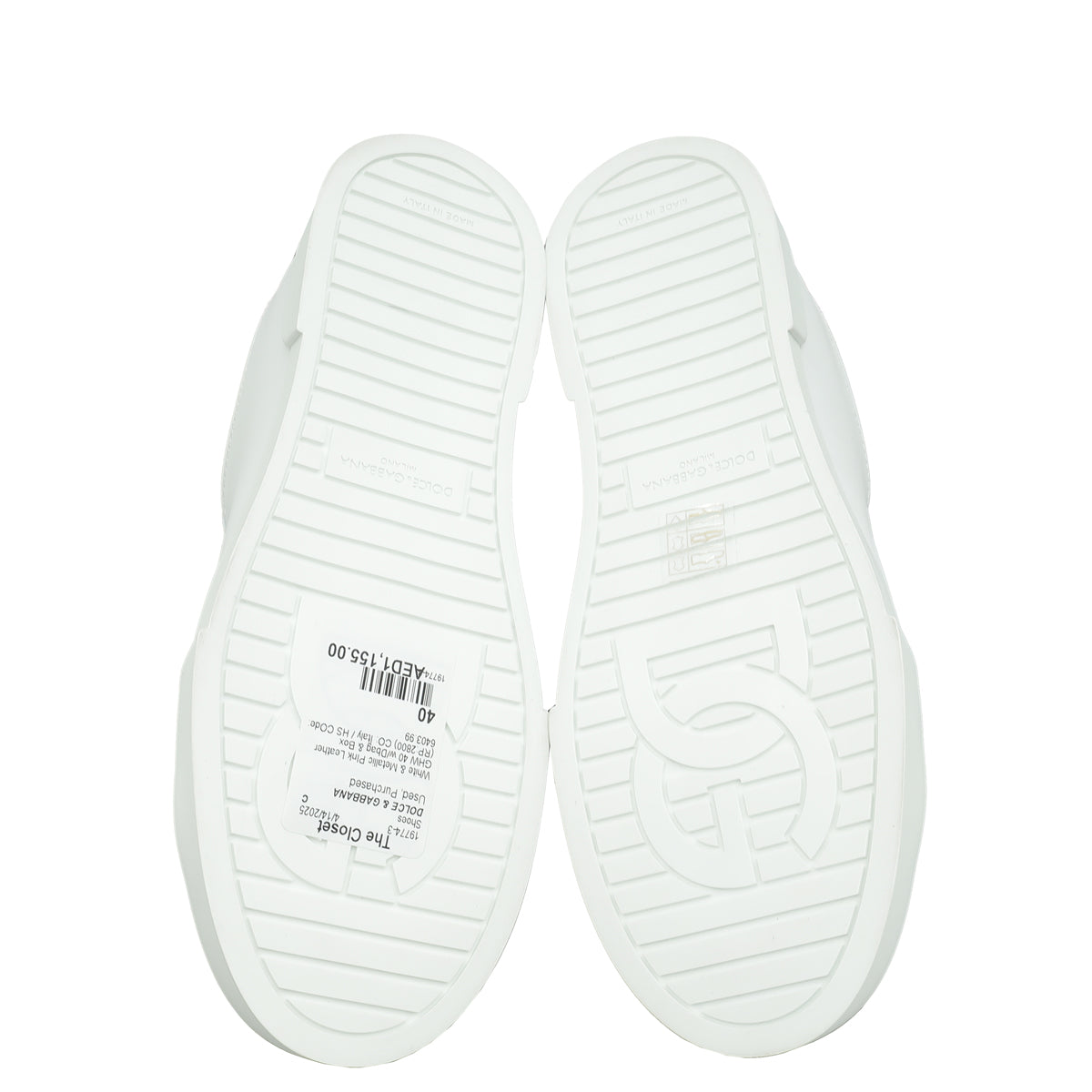 Dolce & Gabbana Bicolor Pearl-Detail Portofino Sneakers 40-Dolce & Gabbana-THE CLOSET