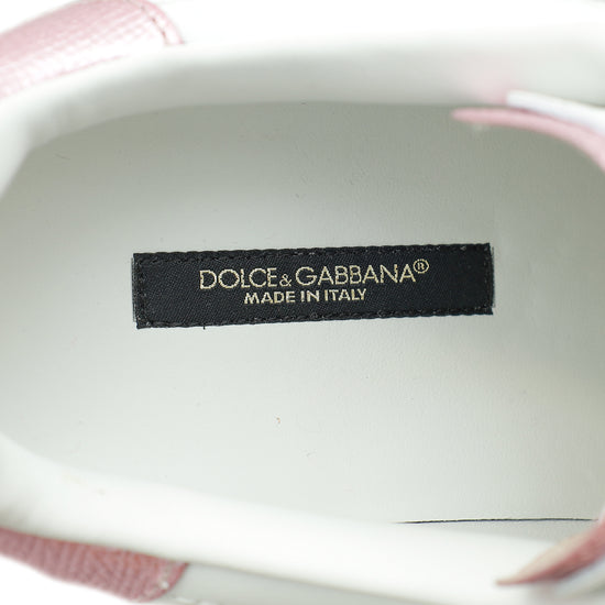 Dolce & Gabbana Bicolor Pearl-Detail Portofino Sneakers 40-Dolce & Gabbana-THE CLOSET