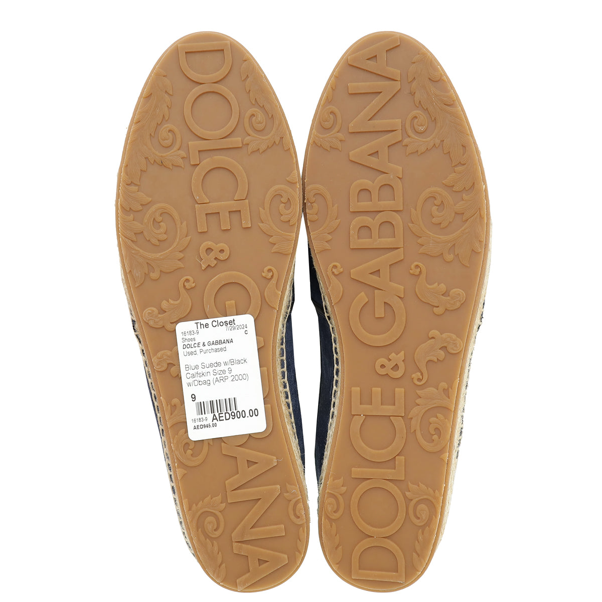 Dolce & Gabbana Bicolor Suede Flat Espadrille 9