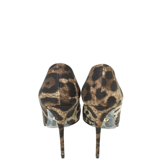 Dolce & Gabbana Bicolor Leopard-Printed Cotton Pumps 38.5