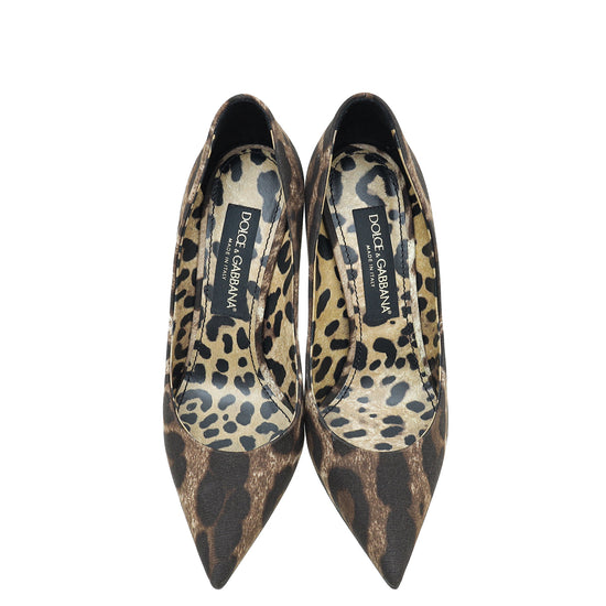 Dolce & Gabbana Bicolor Leopard-Printed Cotton Pumps 38.5